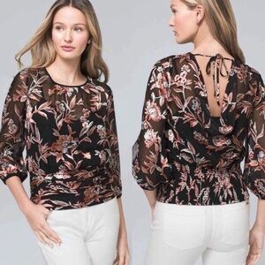WHBM Draped Back Blouse